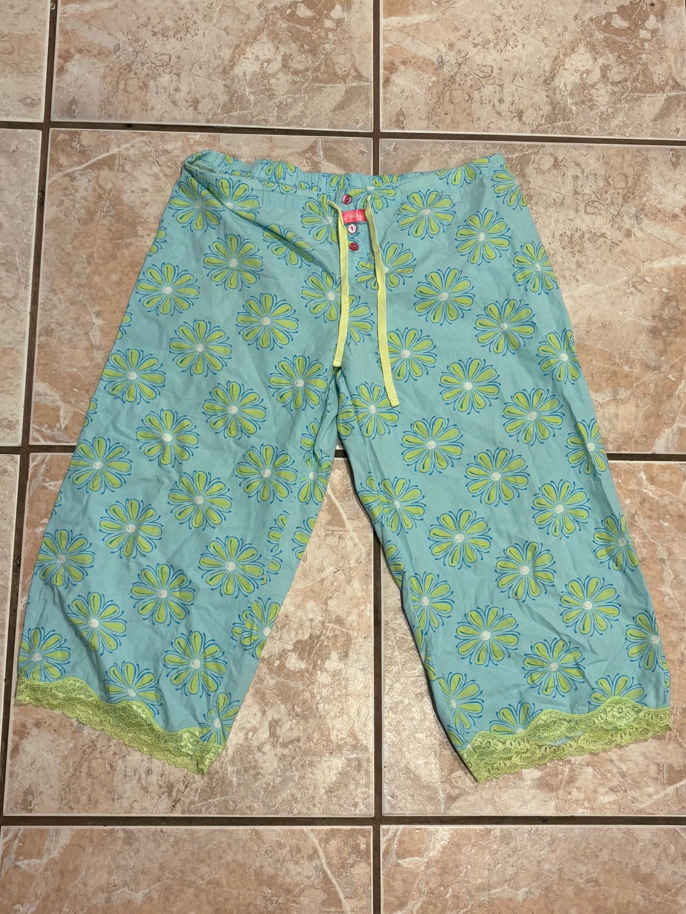 summer y2k 2000s bloomers capris cotton pj slumber party pants lace trim